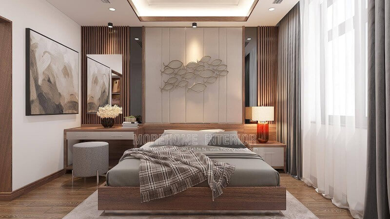 Nếu bạn đang cần tham khảo mẫu thiết kế nội thất phòng ngủ dành cho con trai đang độ tuổi mới lớn thì mẫu phòng ngủ tại biệt thự Vinhomes Imperia Hải Phòng được bố trí bởi kts Morehome đáng để bạn tham khảo.